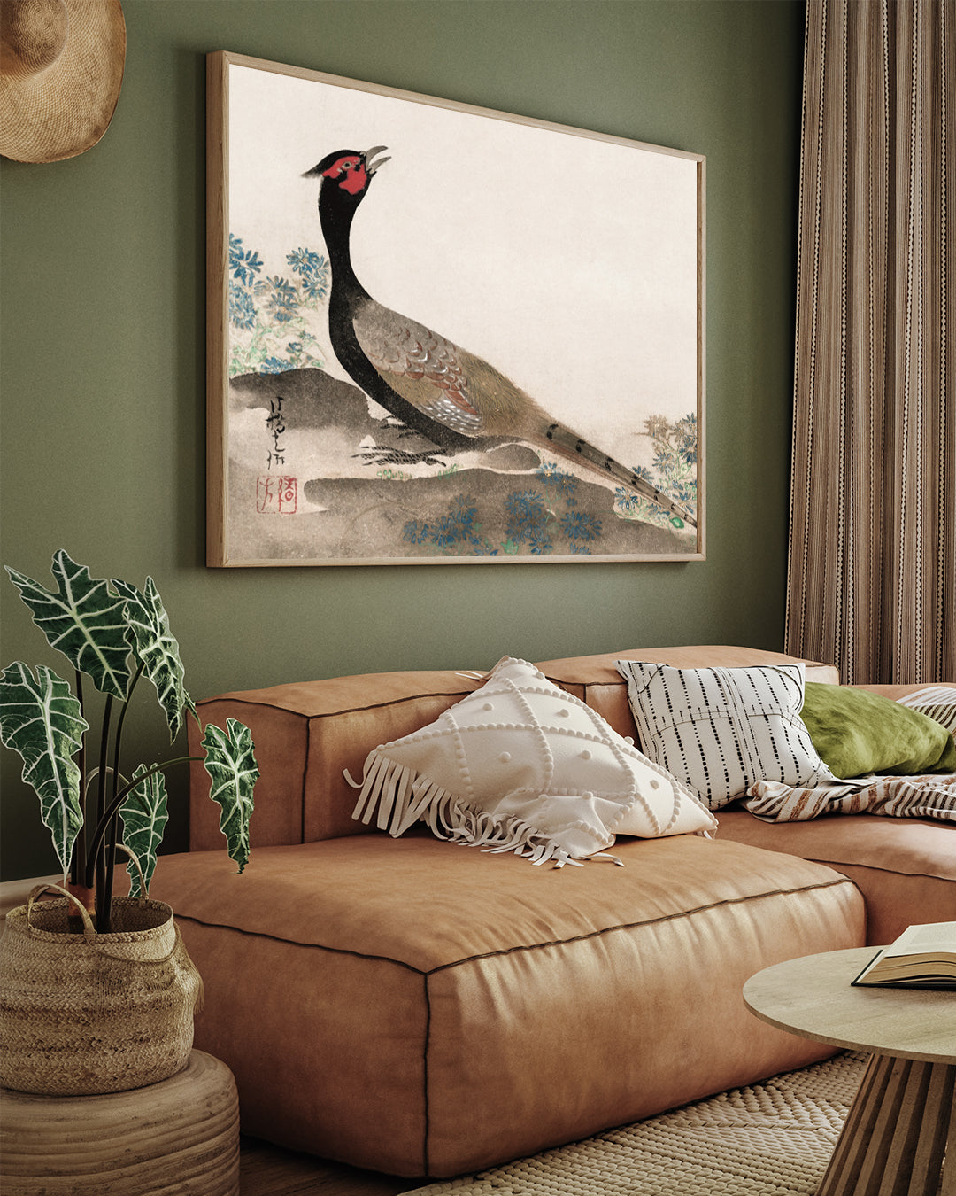 Pheasant by Ogata Korin 3 : 4 Horizontal New Premium Wall Art Canvas by MeriDeewar