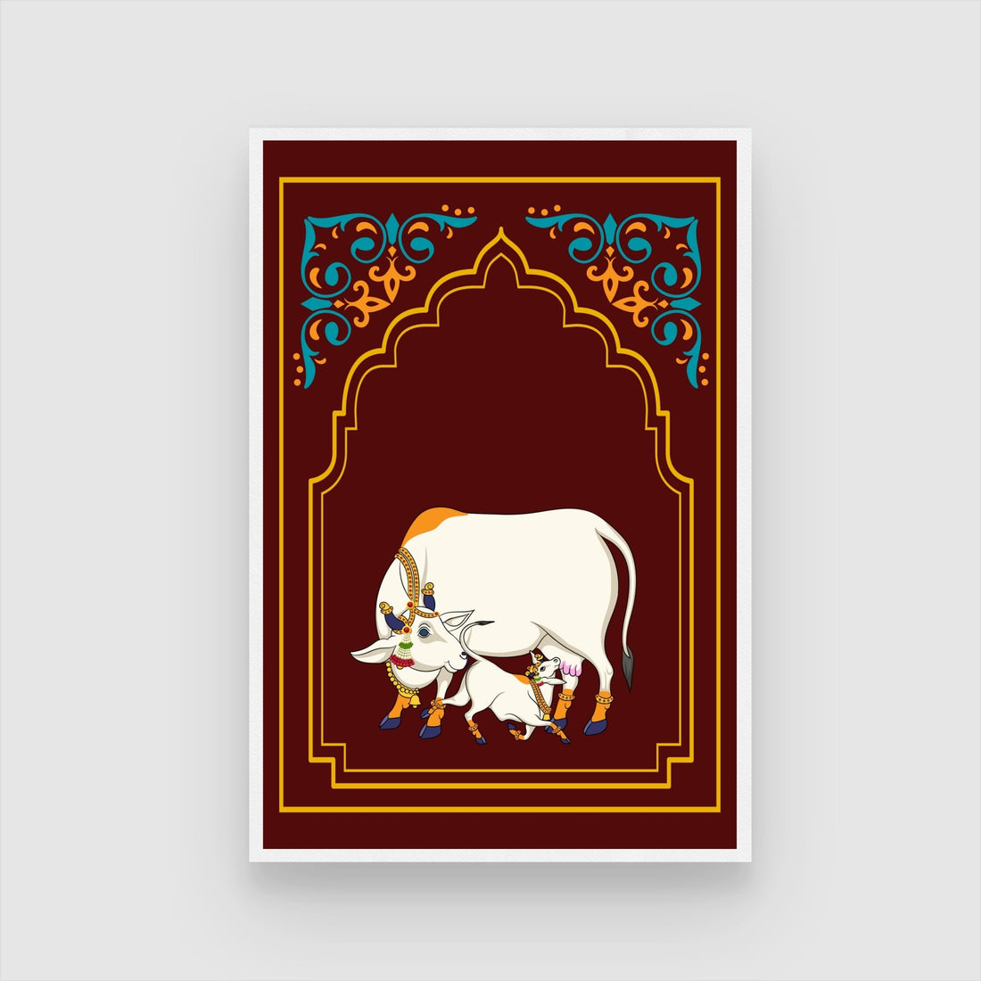 pichwai cow painting vastu 2 : 3 Vertical Premium Wall Art Canvas by MeriDeewar