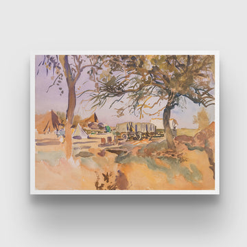 Posterazzi Military Camp painting By John Singer Sargent 3 : 4 Horizontal New Premium Wall Art Canvas by MeriDeewar