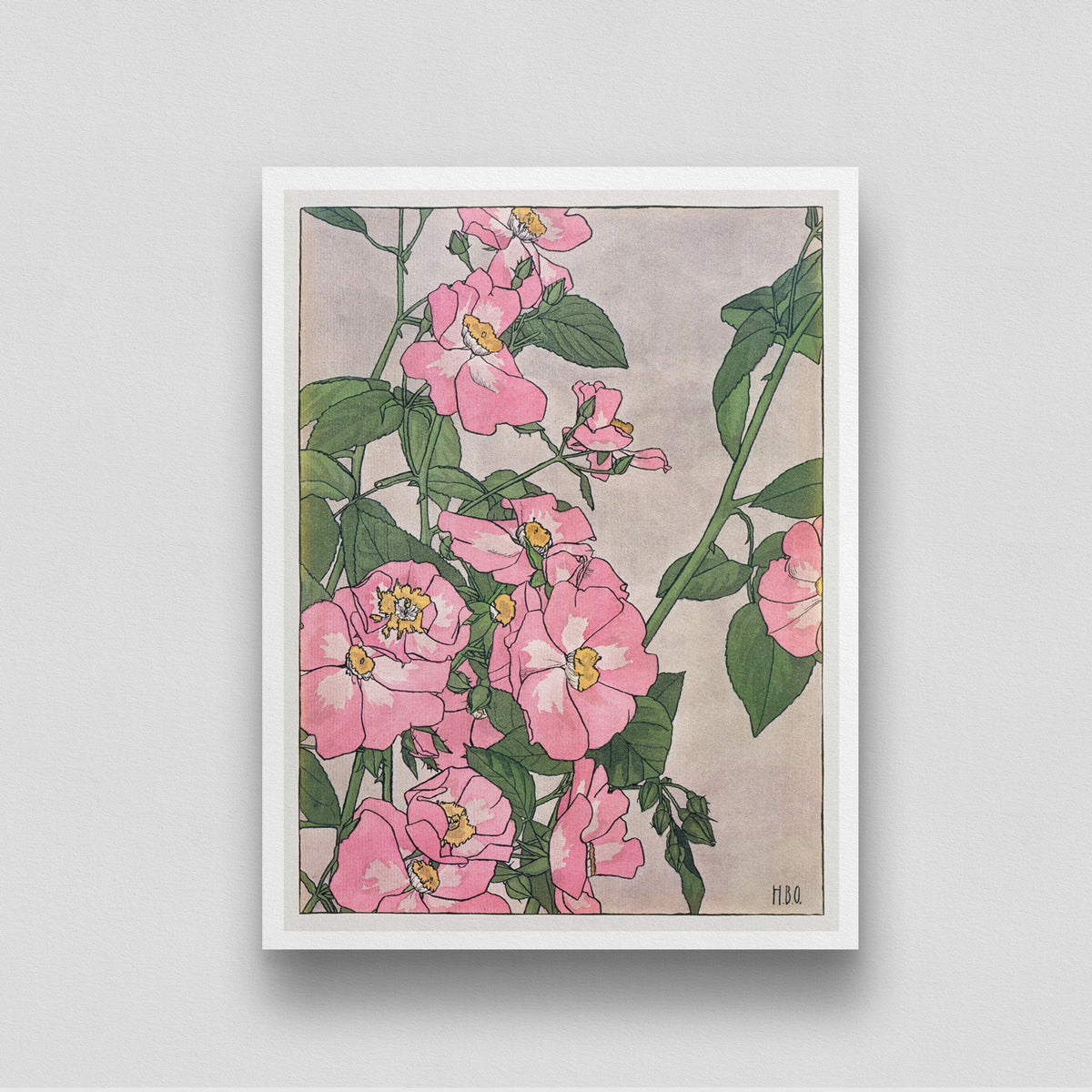 Prairie Rose Poster Print by Hannah Borger Overbeck 3 : 4 Vertical New Premium Wall Art Canvas by MeriDeewar