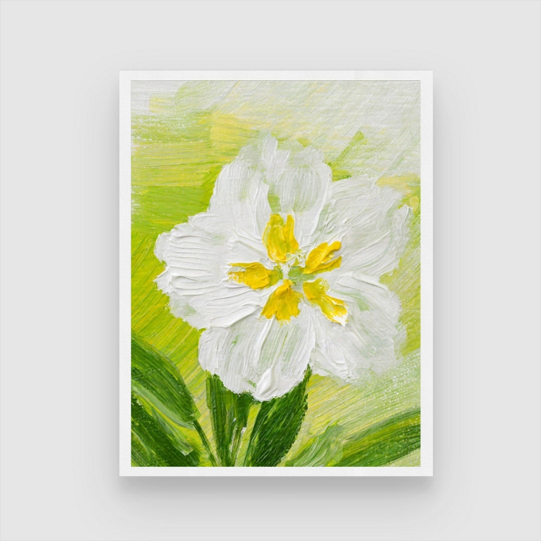 Primrose Flower Abstract Painting - Vibrant Art for Your Walls 3 : 4 Vertical New Premium Wall Art Canvas by MeriDeewar