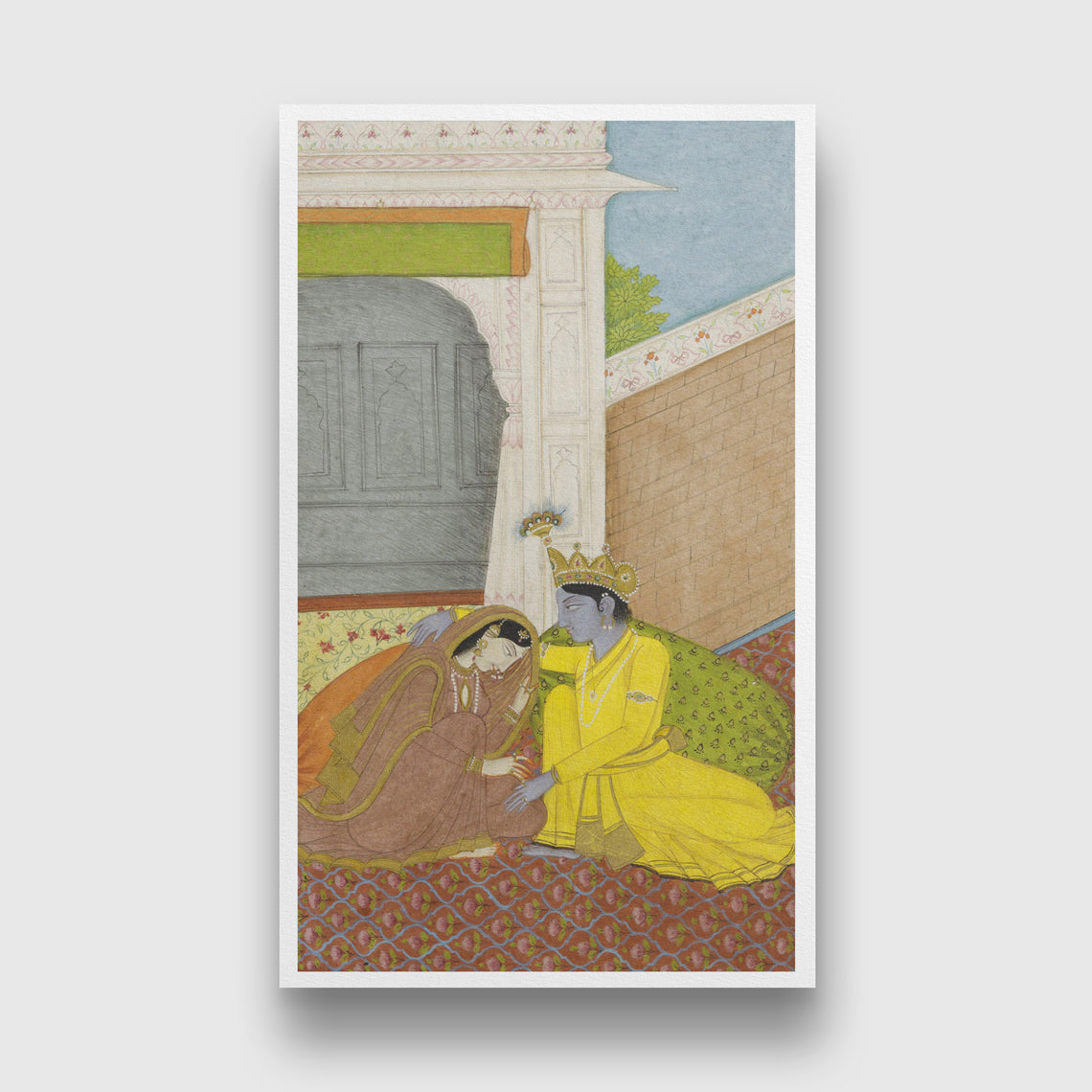 Radha and Krishna Painting 2 : 3 Vertical Premium Wall Art Canvas by MeriDeewar