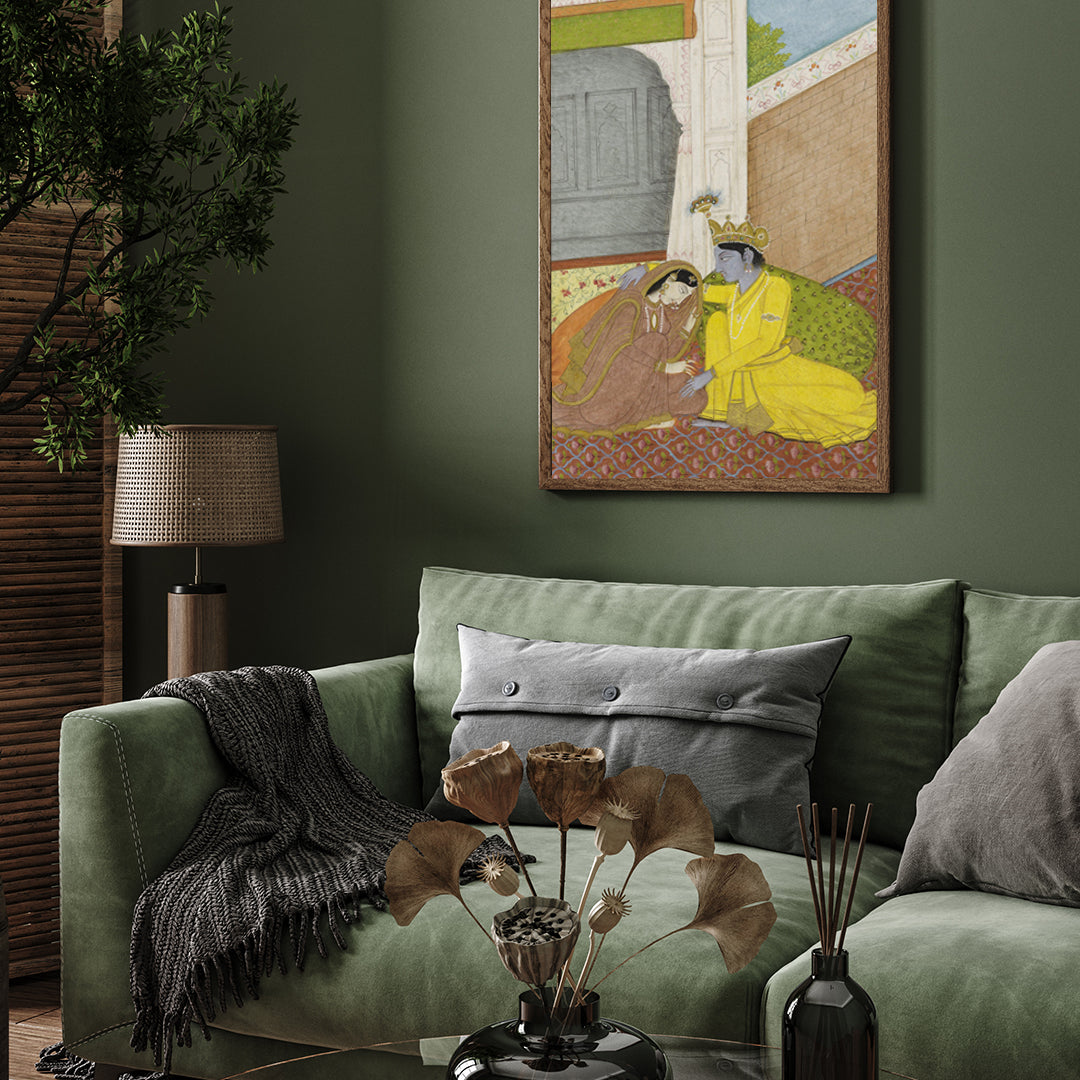 Radha and Krishna Painting 2 : 3 Vertical Premium Wall Art Canvas by MeriDeewar