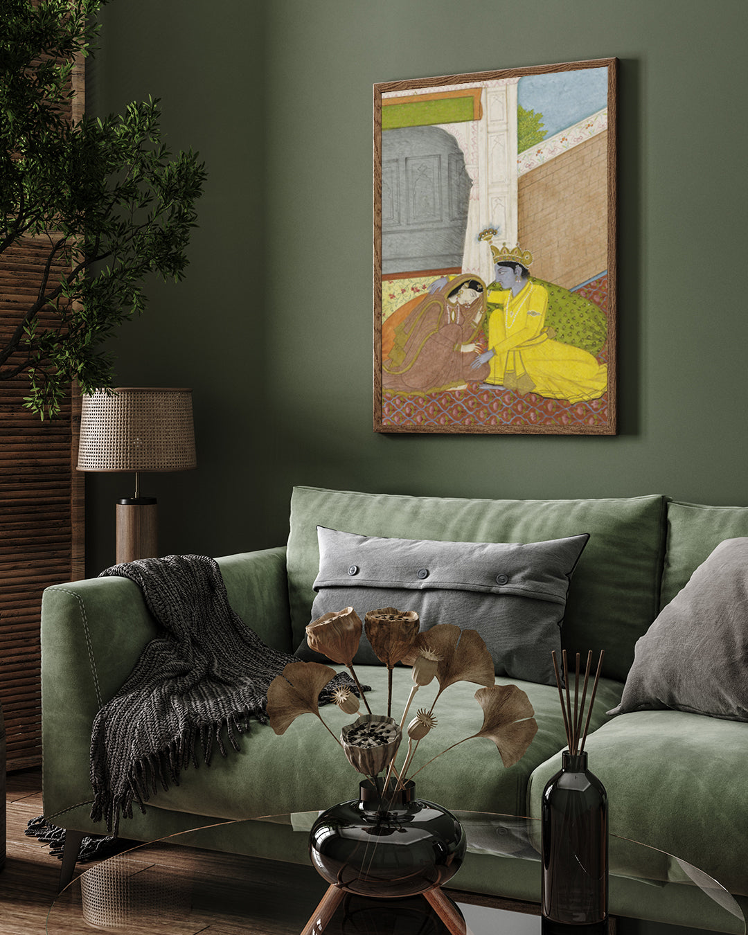 Radha and Krishna Painting 2 : 3 Vertical Premium Wall Art Canvas by MeriDeewar