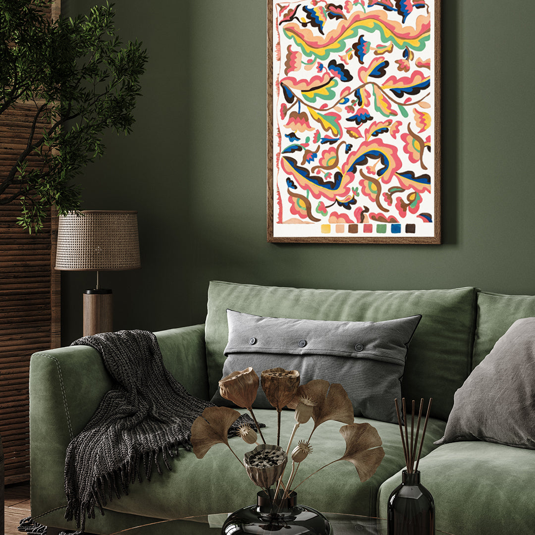 Rainbow Abstract Painting by Etna Wiswall 3 : 4 Vertical New Premium Wall Art Canvas by MeriDeewar