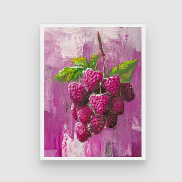 Raspberry Abstract Artwork – Add Color to Your Home 3 : 4 Vertical New Premium Wall Art Canvas by MeriDeewar