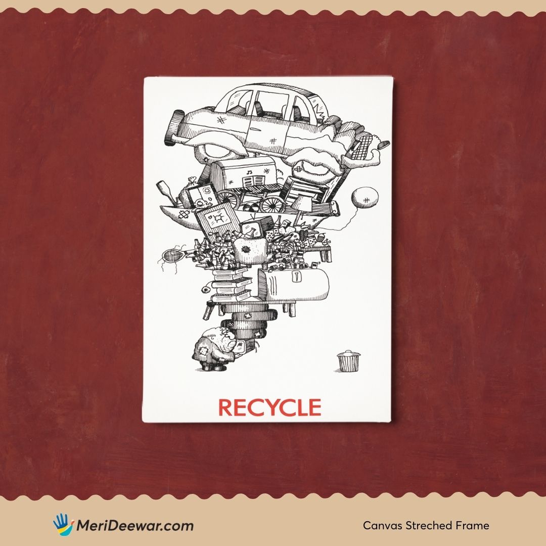 Recycling Granger Vintage Poster 3 : 4 Vertical New Premium Wall Art Canvas by MeriDeewar