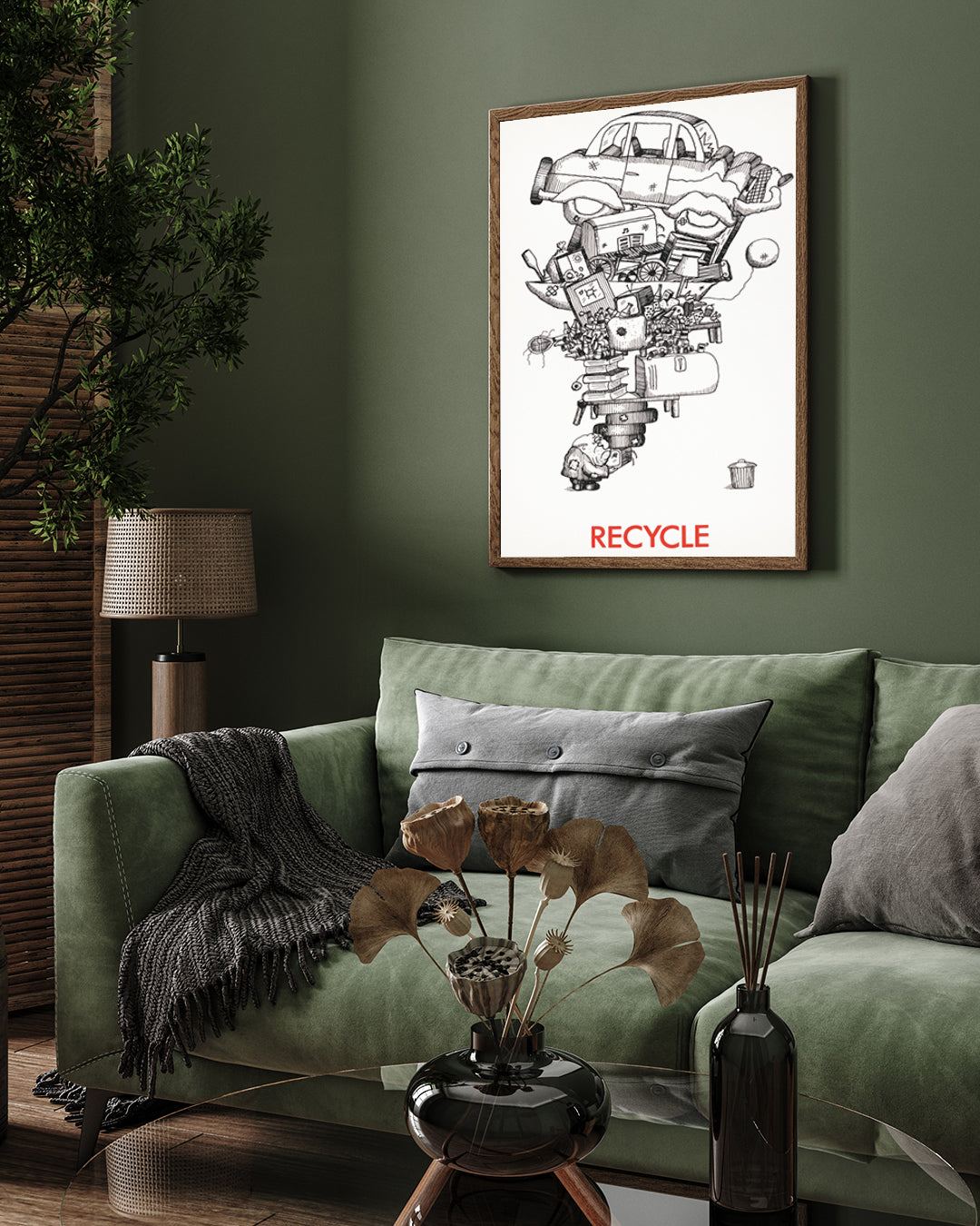 Recycling Granger Vintage Poster 3 : 4 Vertical New Premium Wall Art Canvas by MeriDeewar