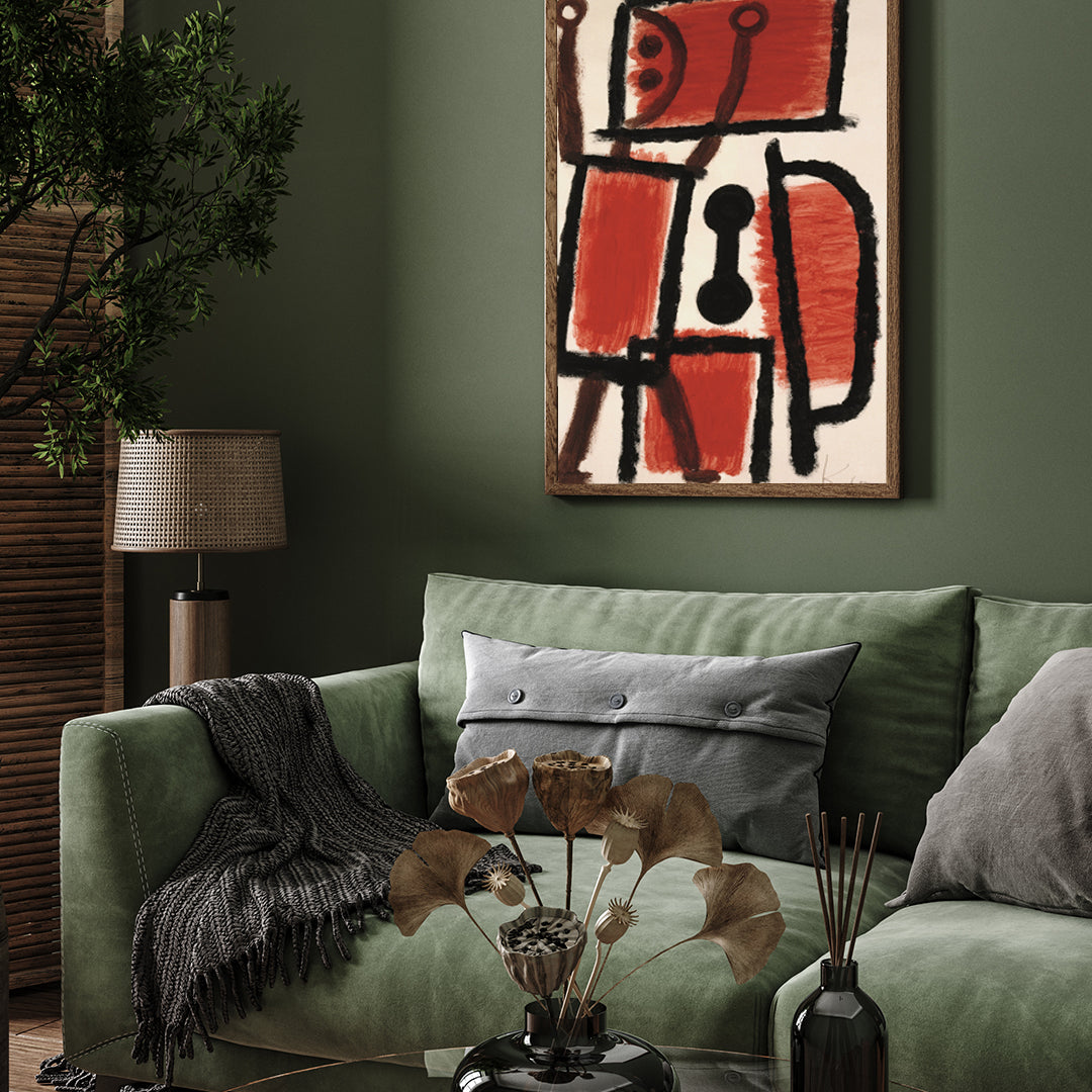Red Line Man Locksmith Poster by Paul Klee 3 : 4 Vertical New Premium Wall Art Canvas by MeriDeewar