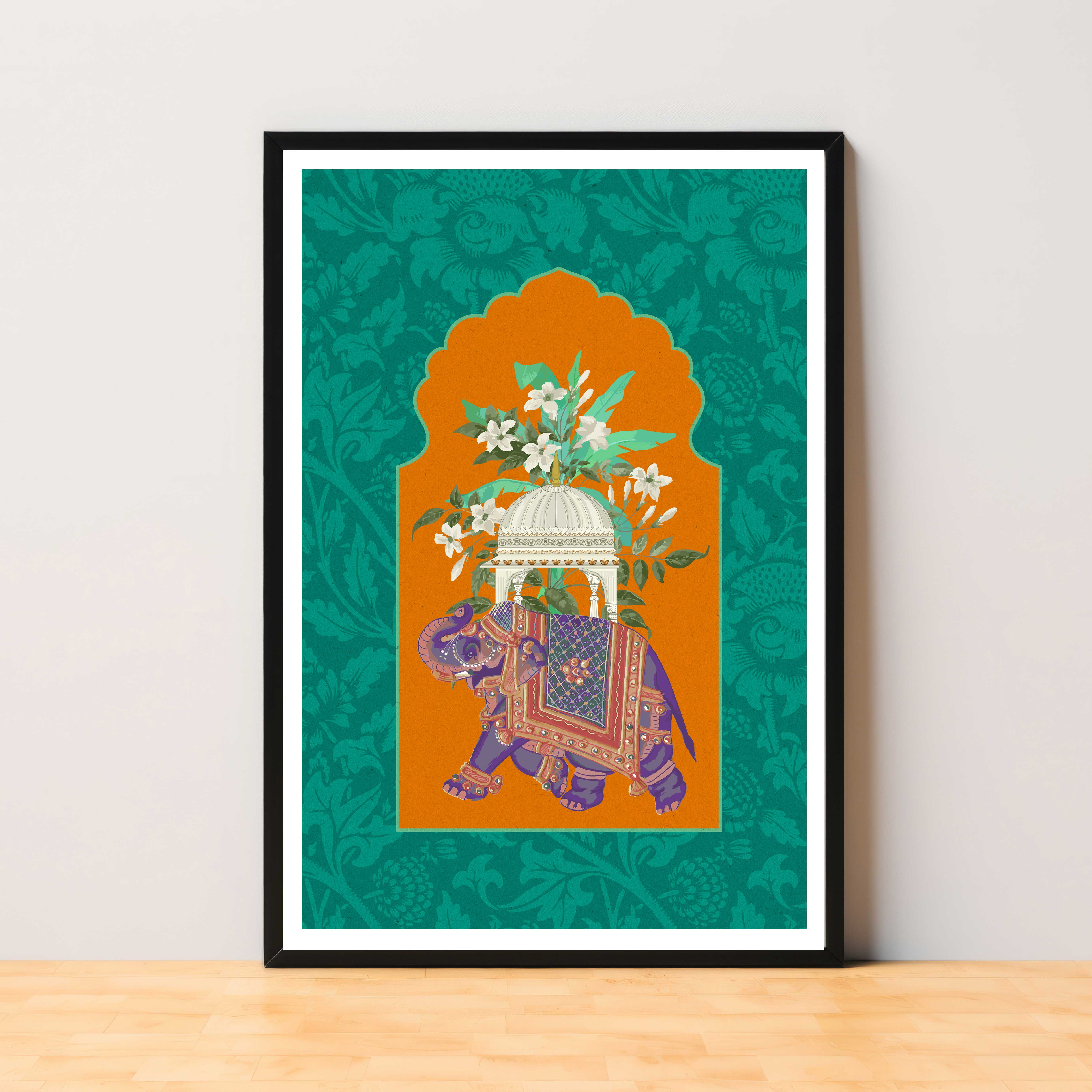 Regal India – 3-Piece Royal Elephant & Horse Art Set Walls Premium Wall Art Canvas by MeriDeewar