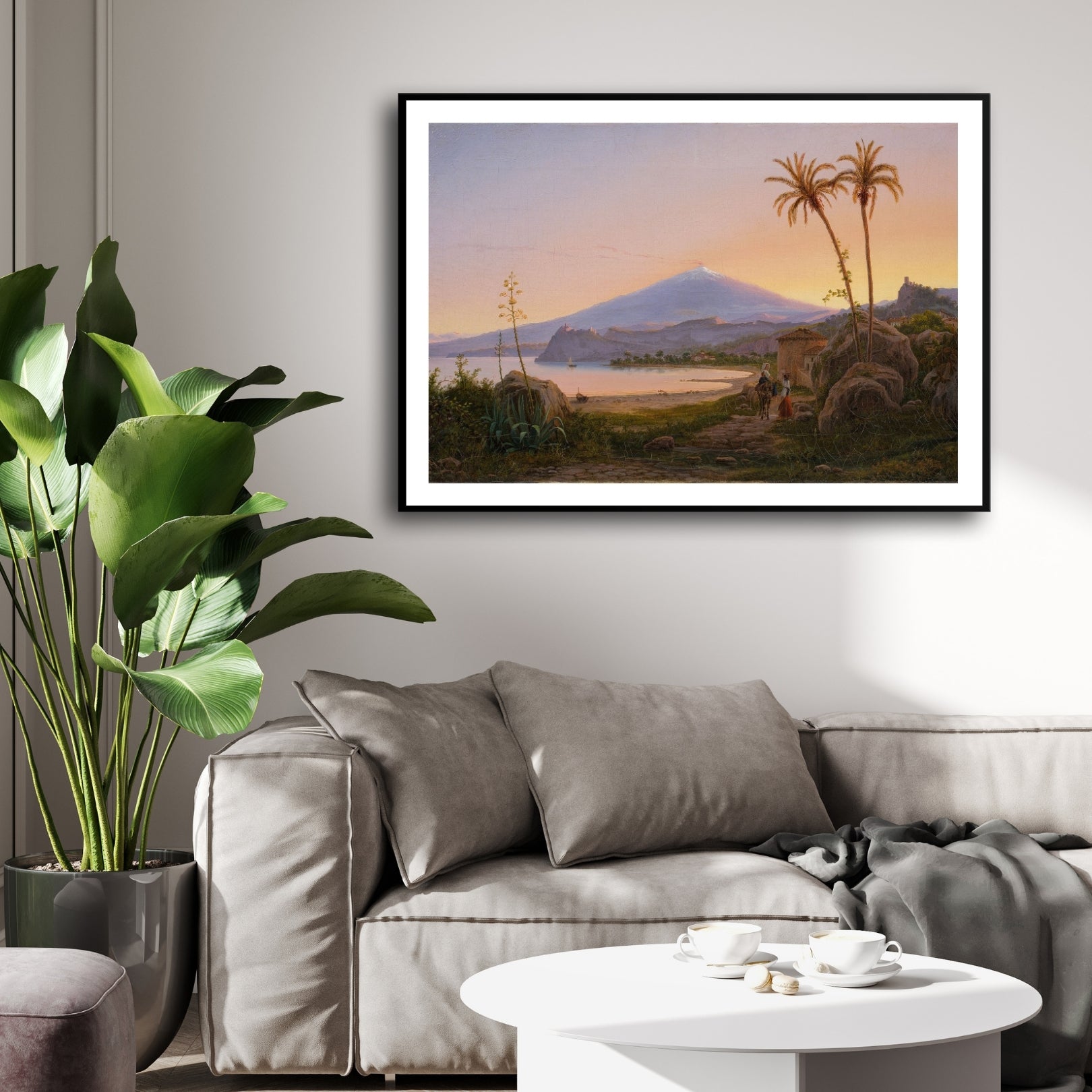 Romantic Tropical Landscape 2 : 3 Horizontal Premium Wall Art Canvas by MeriDeewar
