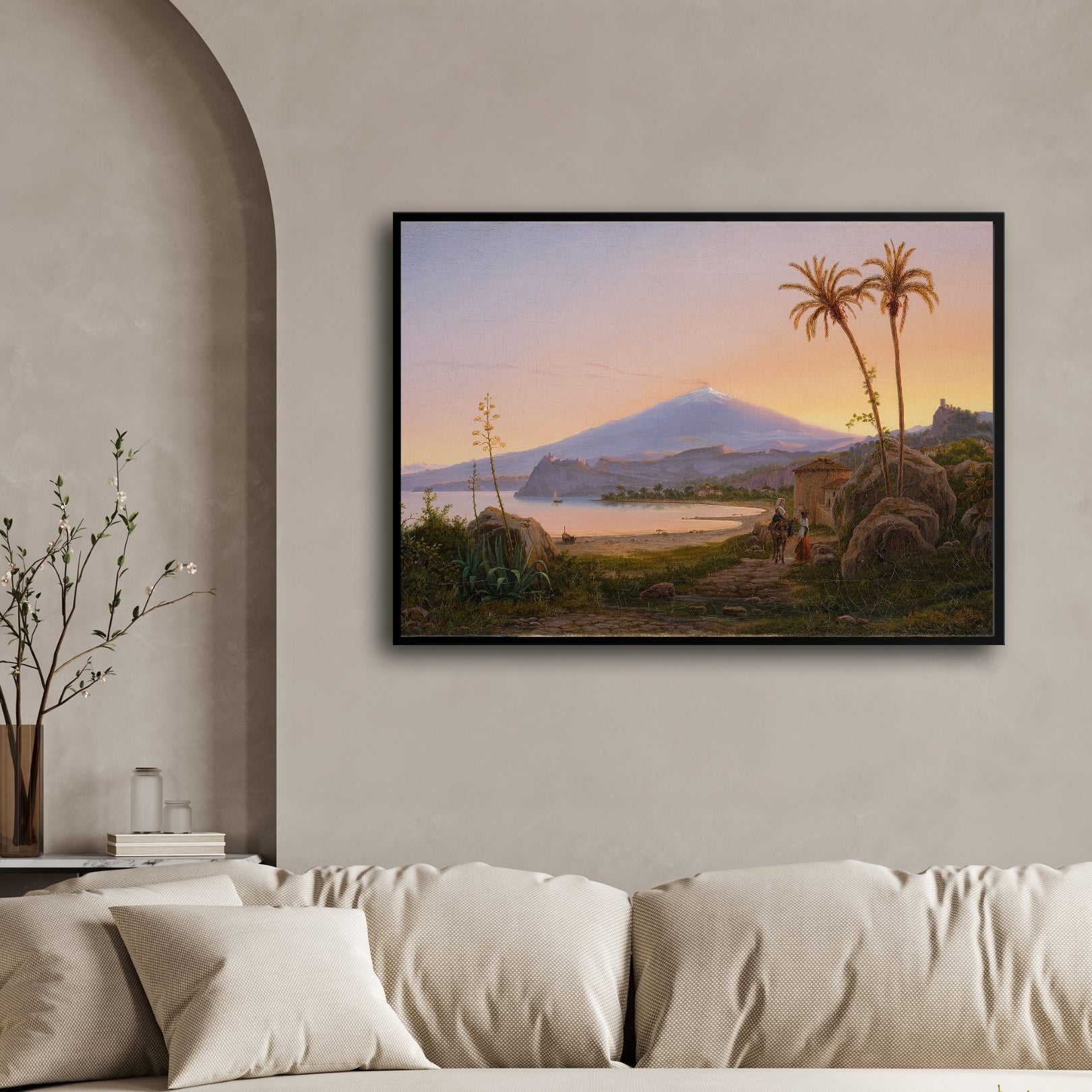 Romantic Tropical Landscape 2 : 3 Horizontal Premium Wall Art Canvas by MeriDeewar