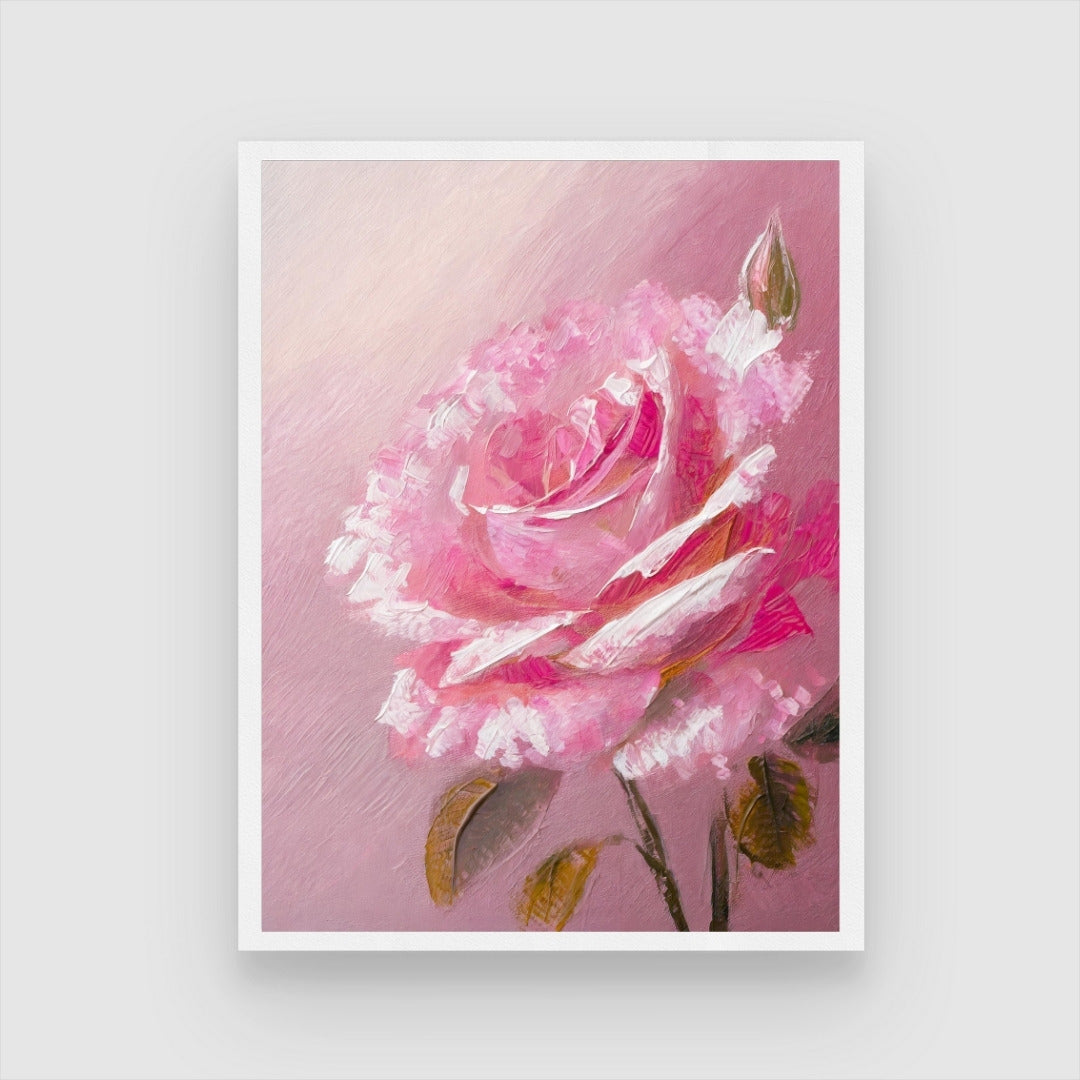 Rose Flower Abstract Canvas Art - Elegant Home Decor 3 : 4 Vertical New Premium Wall Art Canvas by MeriDeewar