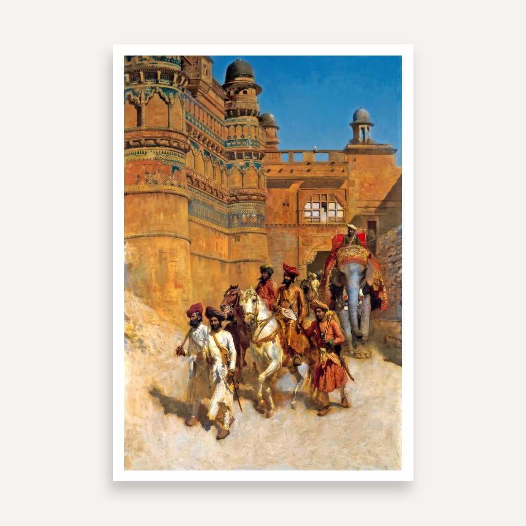 "Royal Procession at the Fort" Classical Oil Painting Giclée Print | Fine Art Wall Art 2 : 3 Vertical Premium Wall Art Canvas by MeriDeewar