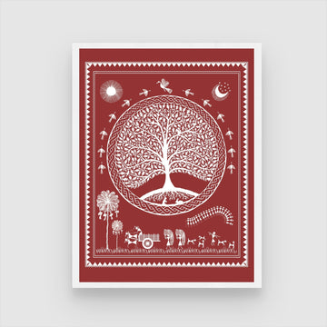 Rural Life Tranquility, Traditional Wall Decor Painting 3 : 4 Vertical New Premium Wall Art Canvas by MeriDeewar