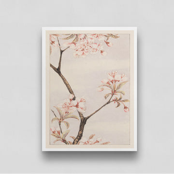 Sakura/cherry tree branch with Pink Flowers by Megata Morikaga 3 : 4 Vertical New Premium Wall Art Canvas by MeriDeewar