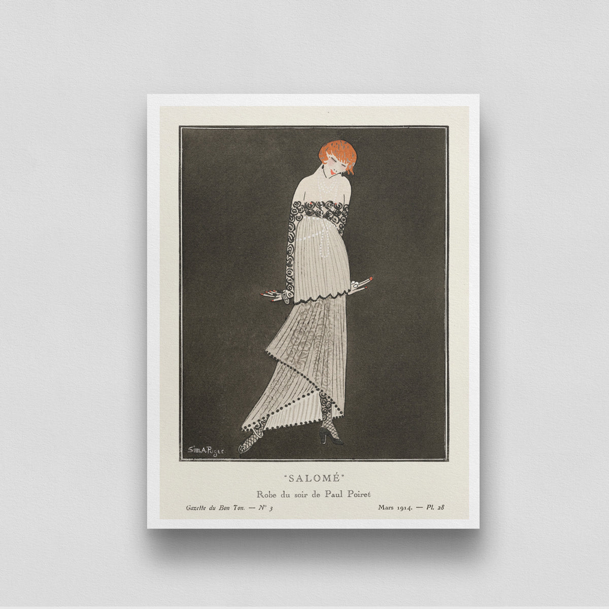 Salome Robe du soir de Paul Poiret Vintage Poster 3 : 4 Vertical New Premium Wall Art Canvas by MeriDeewar