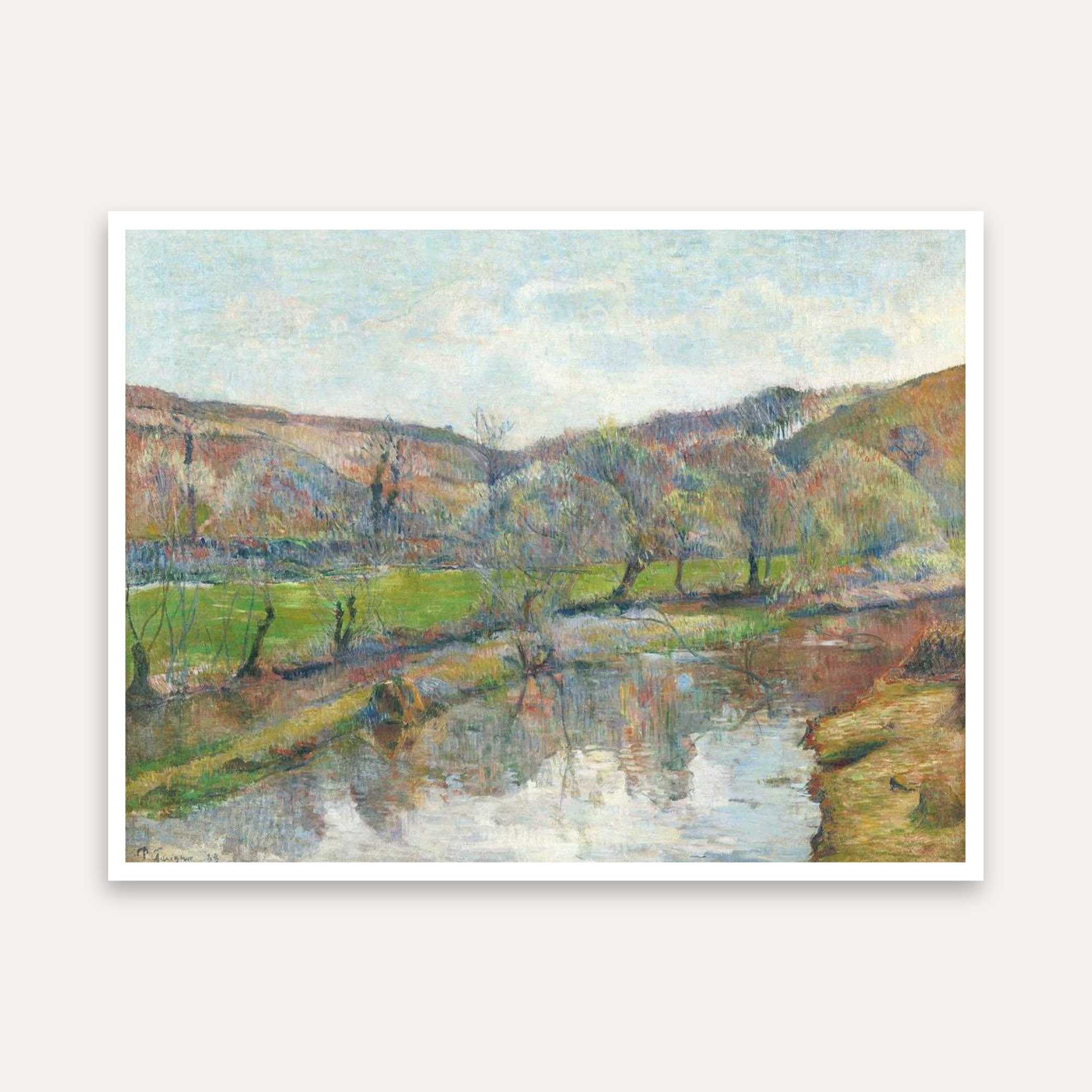 Scenery Painting for Living Room – Brittany Landscape by Paul Gauguin | Nature Wall Art Print 4 : 3 Horizontal Premium Wall Art Canvas by MeriDeewar
