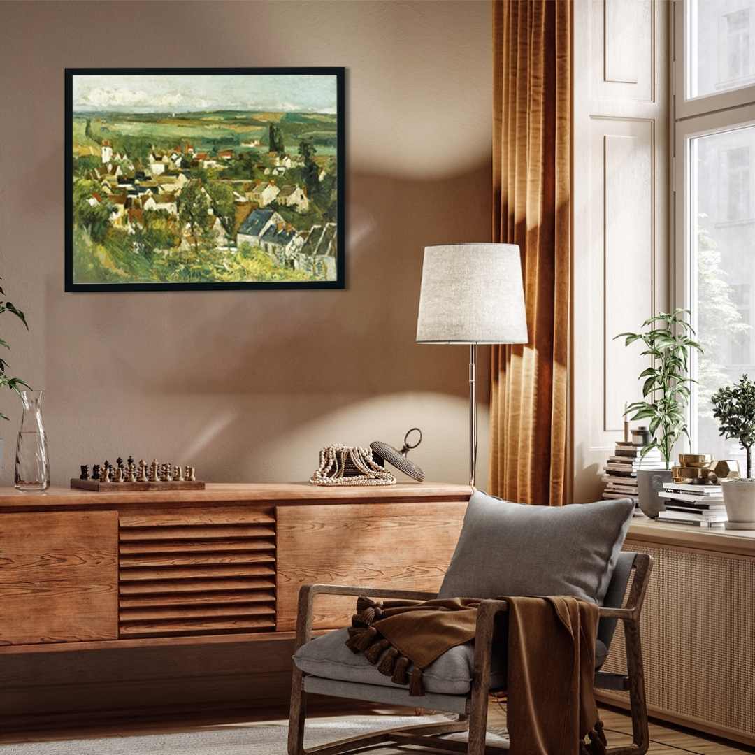 Scenery Painting for Living Room – French Village Landscape by Paul Cézanne | Giclée Print 4 : 3 Horizontal 8 x 6 / Canvas / Print Only Premium Wall Art Canvas by MeriDeewar