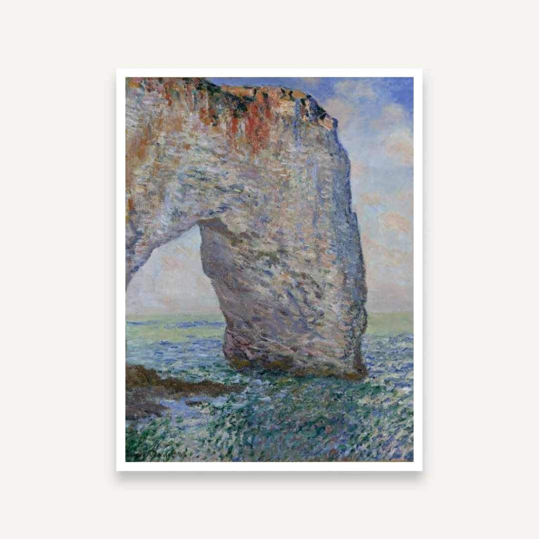 Scenery Painting for Living Room – Monet Cliff Seascape | Framed Wall Art India 3 : 4 Vertical Premium Wall Art Canvas by MeriDeewar