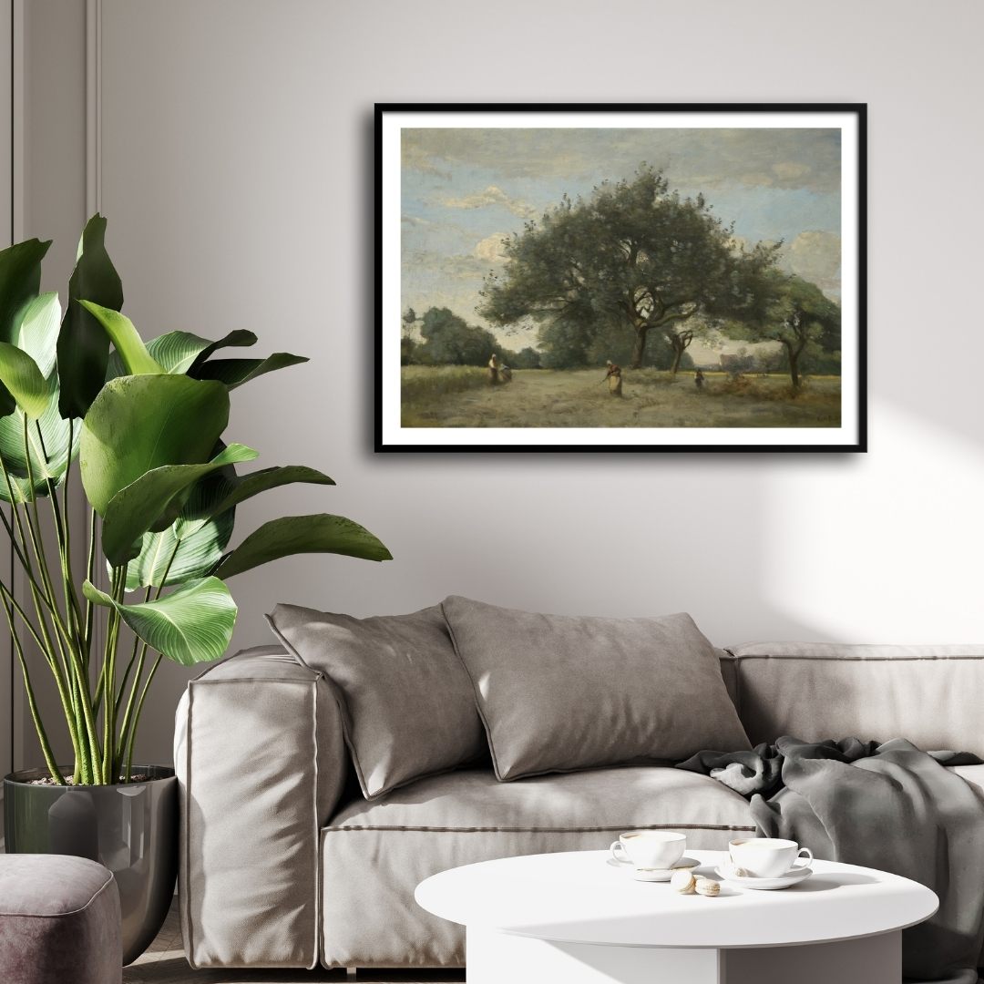 Serene Apple Trees Painting: Enhance Your Space with Art 2 : 3 Horizontal Premium Wall Art Canvas by MeriDeewar
