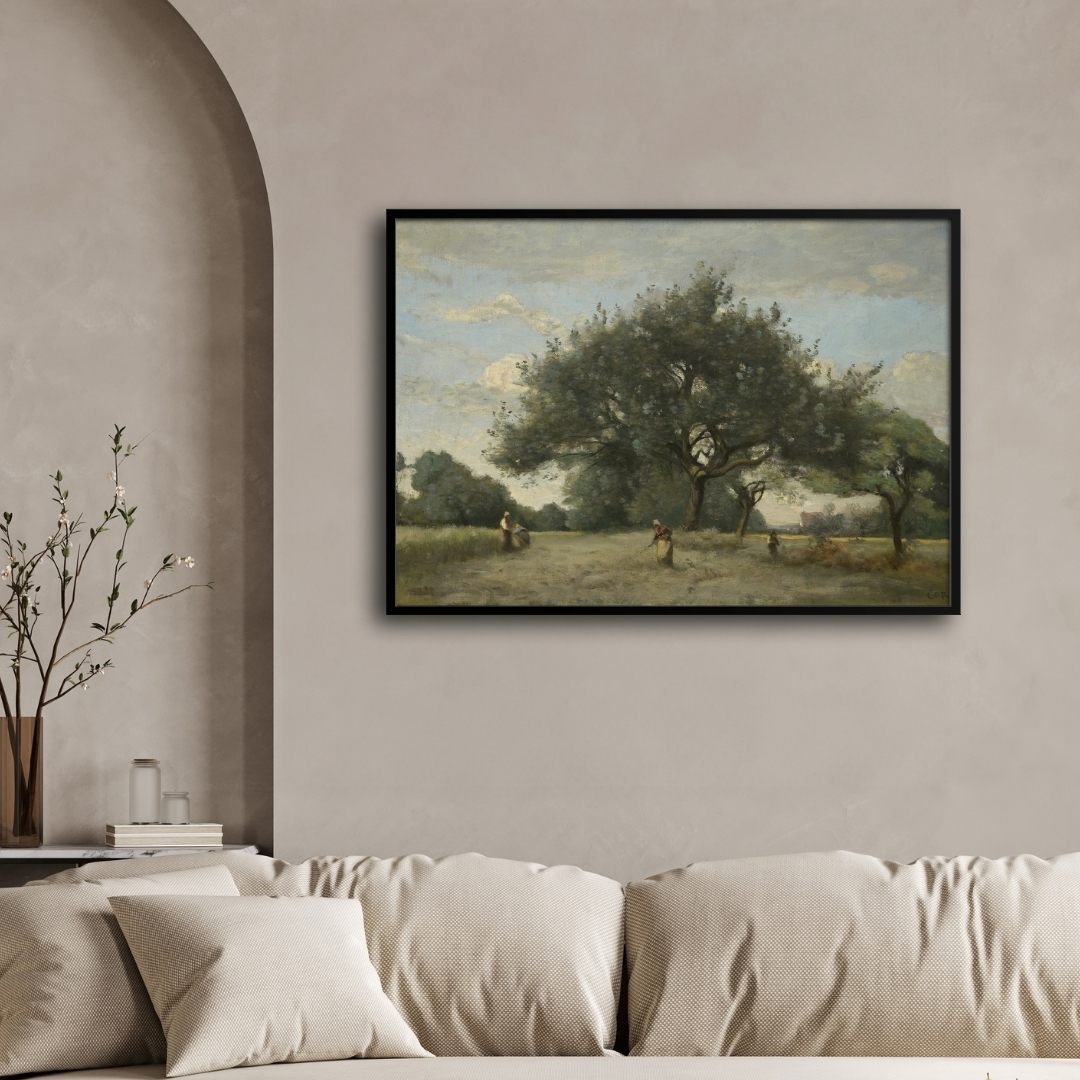 Serene Apple Trees Painting: Enhance Your Space with Art 2 : 3 Horizontal Premium Wall Art Canvas by MeriDeewar