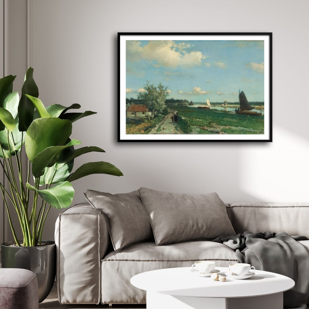 Serene Trekvliet River Scene - Exclusive Canvas Art for Your Home 2 : 3 Horizontal Premium Wall Art Canvas by MeriDeewar