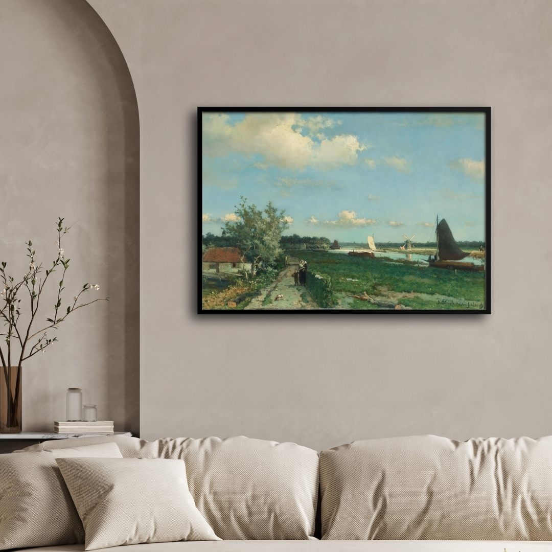 Serene Trekvliet River Scene - Exclusive Canvas Art for Your Home 2 : 3 Horizontal Premium Wall Art Canvas by MeriDeewar
