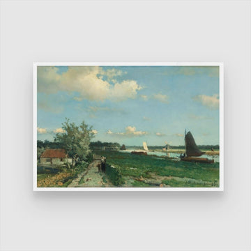 Serene Trekvliet River Scene - Exclusive Canvas Art for Your Home 2 : 3 Horizontal Premium Wall Art Canvas by MeriDeewar