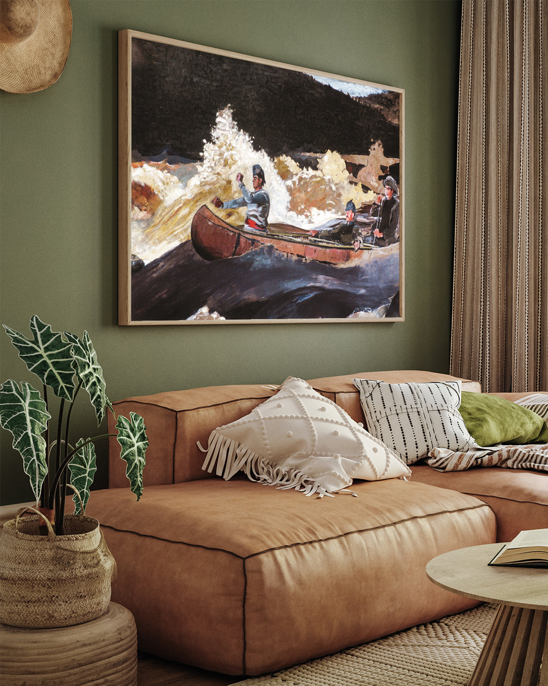 Shooting Rapids Painting By Winslow Homer 3 : 4 Horizontal New Premium Wall Art Canvas by MeriDeewar