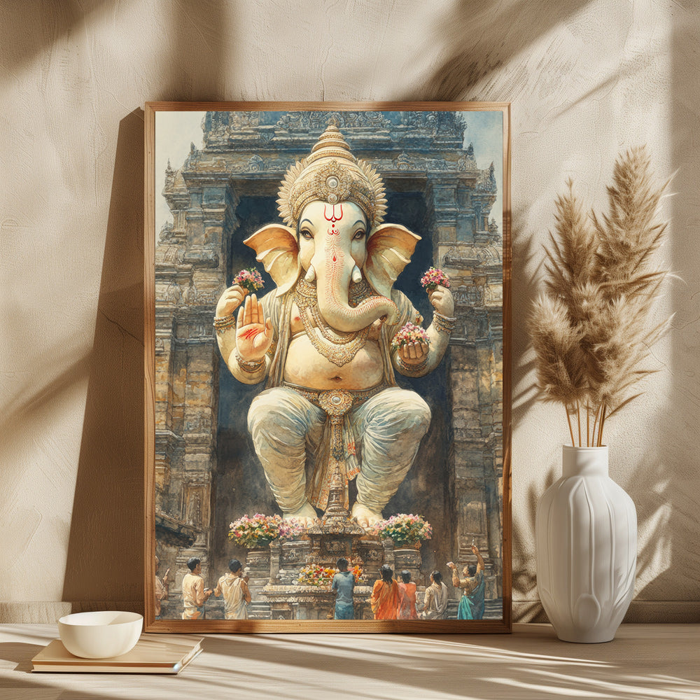 Shree Ganesh Painting Premium Wall Art Canvas by MeriDeewar
