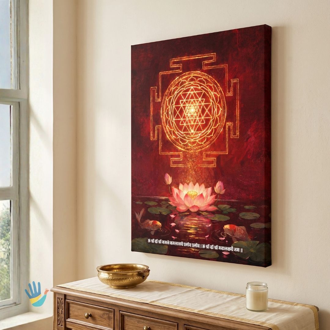 Shri Yantra | Yantra Wall Art 3 : 4 Vertical Premium Wall Art Canvas by MeriDeewar