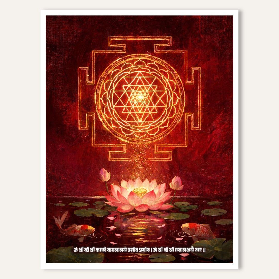 Shri Yantra | Yantra Wall Art 3 : 4 Vertical Premium Wall Art Canvas by MeriDeewar