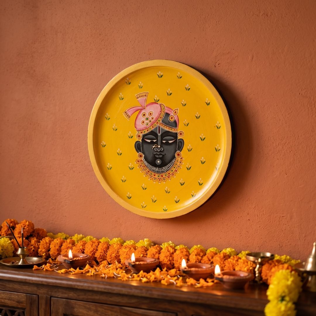 Shrinathji Mukharvind | Hand-Painted Pichwai Wall Art Curate Premium Wall Art Canvas by MeriDeewar