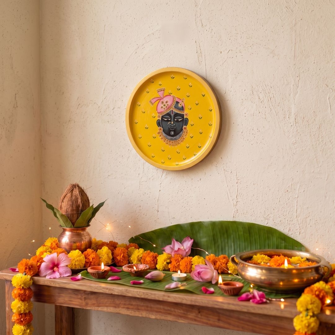 Shrinathji Mukharvind | Hand-Painted Pichwai Wall Art Curate Premium Wall Art Canvas by MeriDeewar