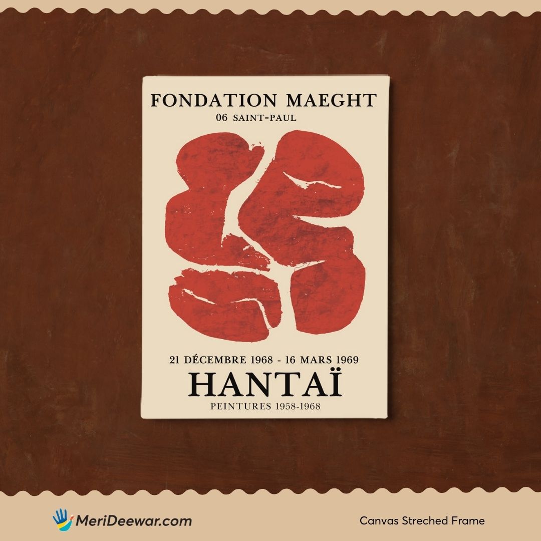 Simon Hantai Galerie Maeght Exhibition Poster 3 : 4 Vertical New Premium Wall Art Canvas by MeriDeewar