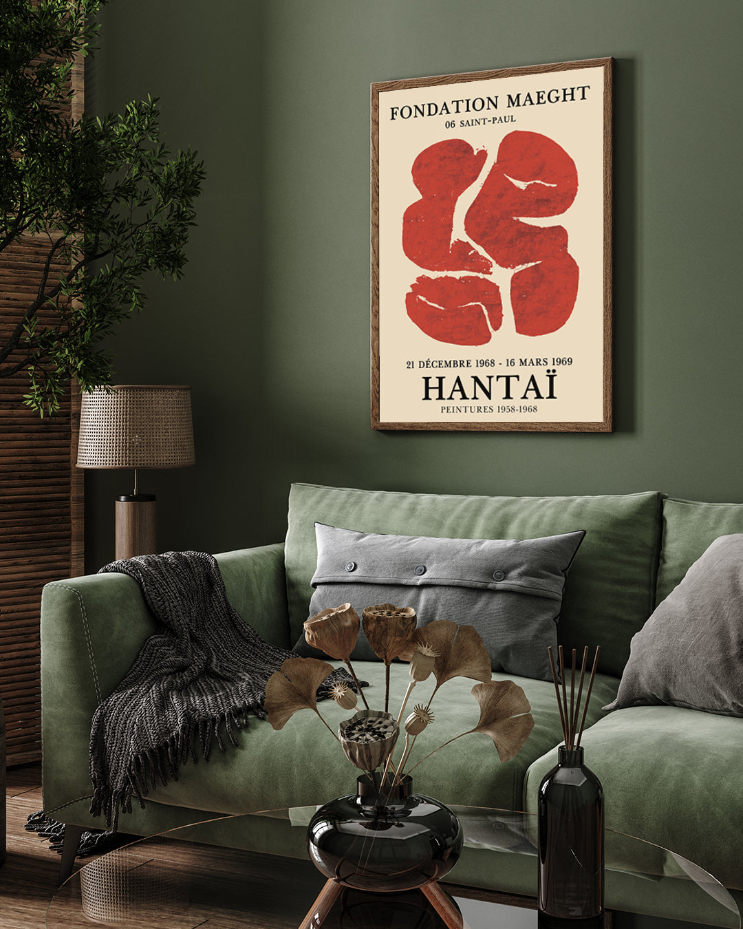 Simon Hantai Galerie Maeght Exhibition Poster 3 : 4 Vertical New Premium Wall Art Canvas by MeriDeewar