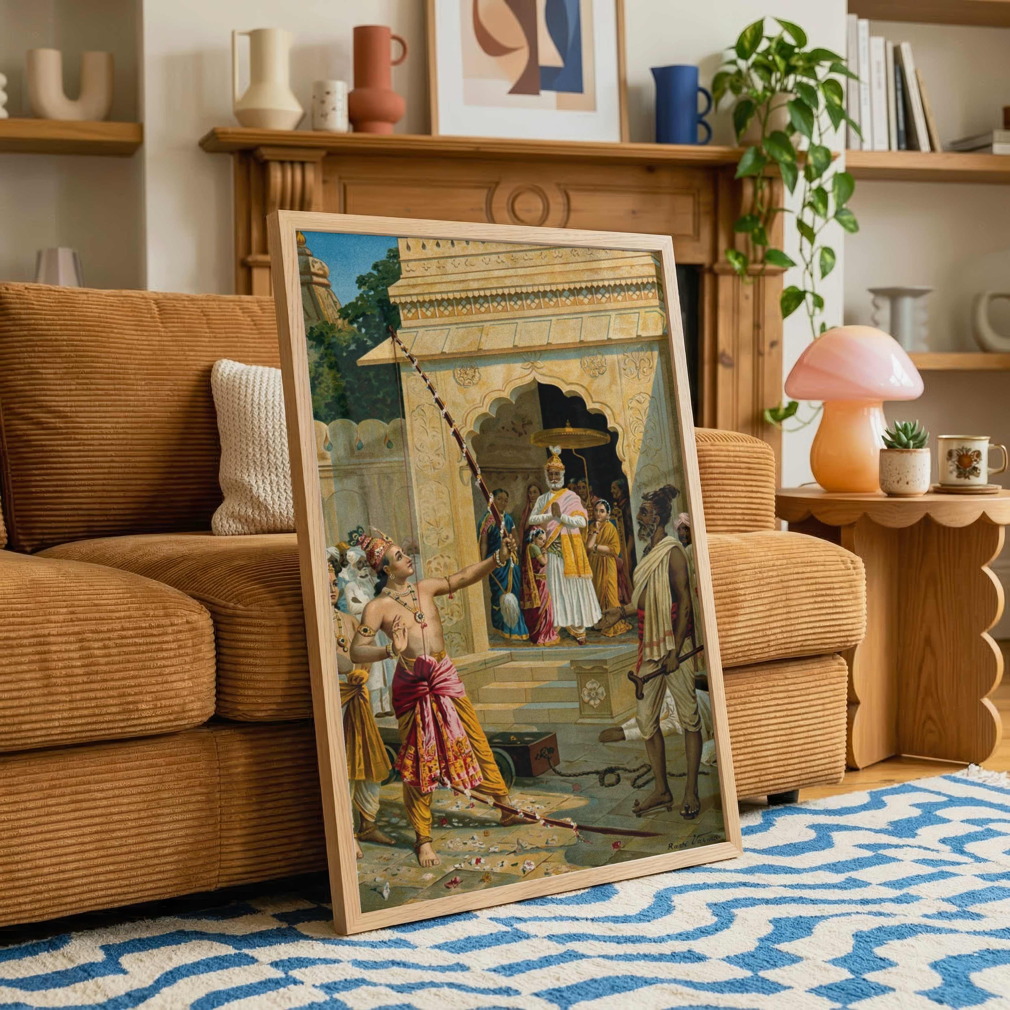 Sita Swayamvar Painting by Raja Ravi Varma – Ramayan Wall Art for Living Room & Puja Room 2 : 3 Vertical Premium Wall Art Canvas by MeriDeewar