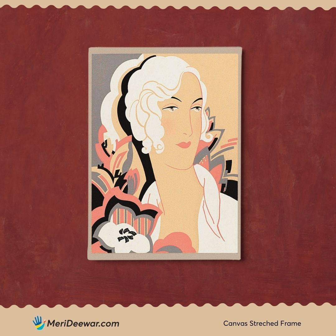 Social Lady Poster 3 : 4 Vertical New Premium Wall Art Canvas by MeriDeewar