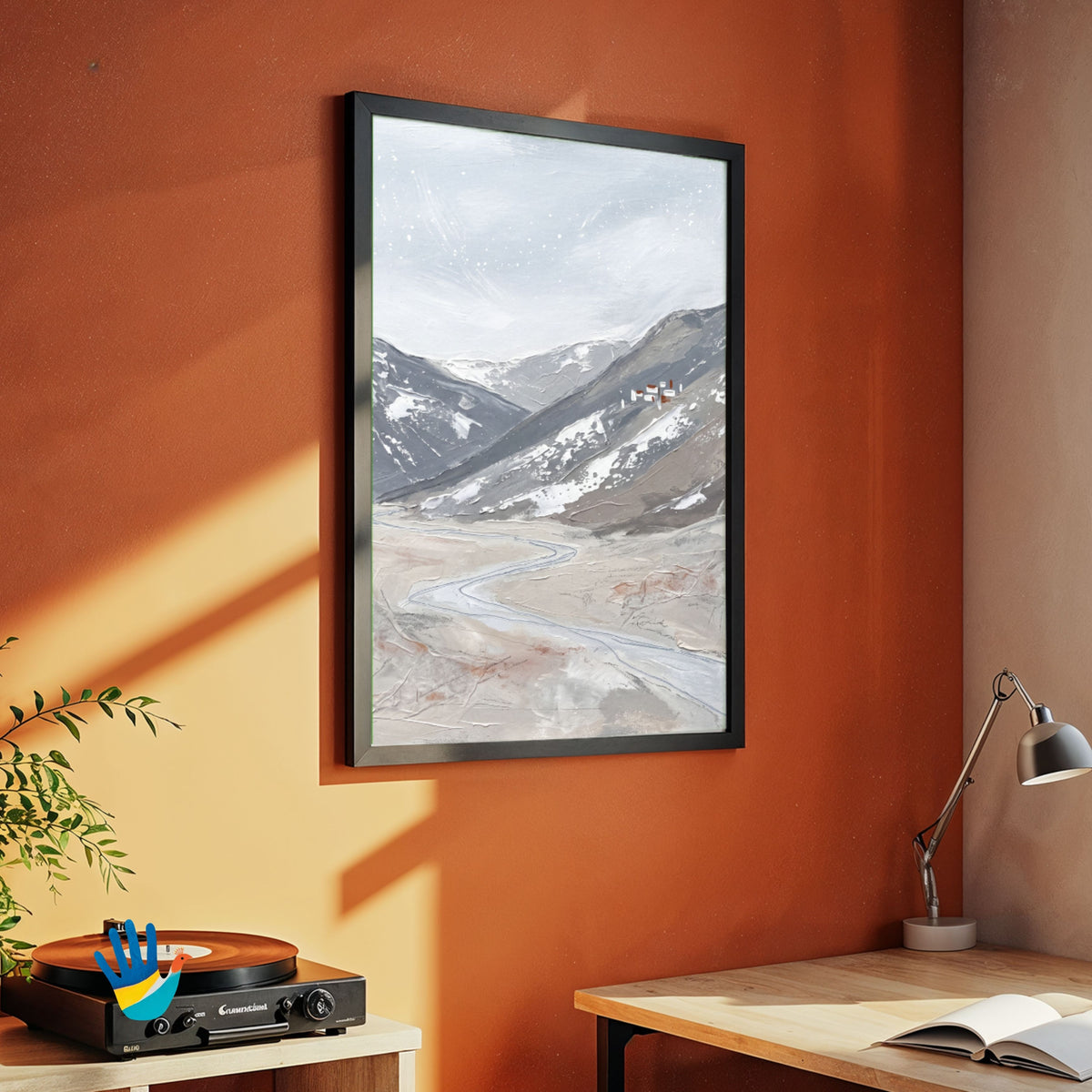 Spiti Silence | Minimal Himalayan Abstract Art 3 : 4 Vertical Premium Wall Art Canvas by MeriDeewar