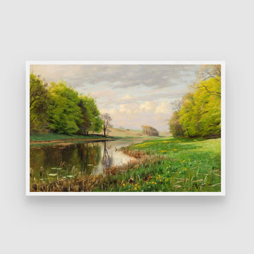 Spring Serenity – Peaceful River Landscape Wall Art 2 : 3 Horizontal Premium Wall Art Canvas by MeriDeewar