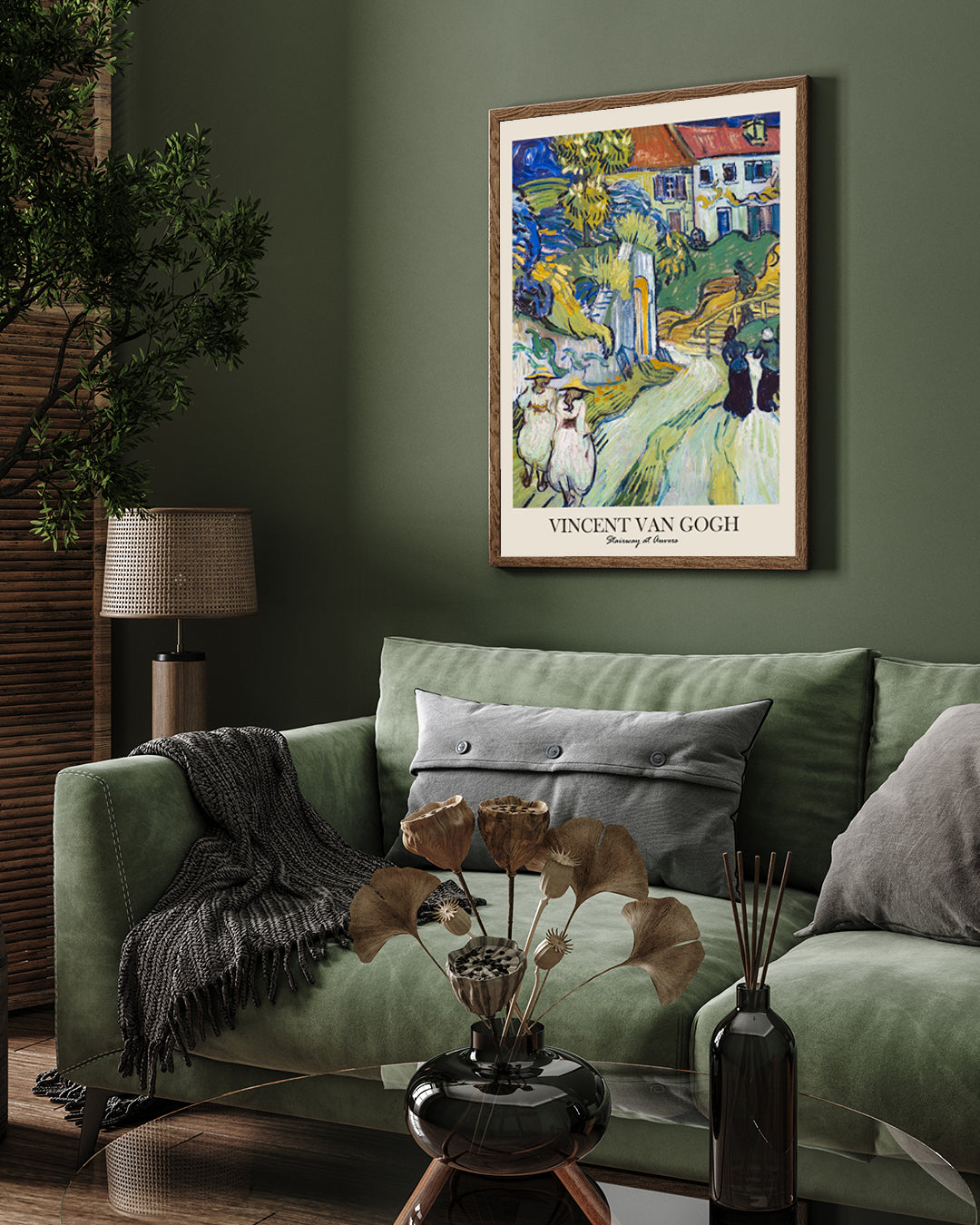 Stairway at Anvers Painting by Vincent van Gogh 3 : 4 Vertical New Premium Wall Art Canvas by MeriDeewar