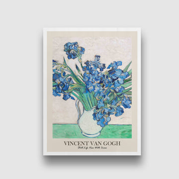 Still Life Vase With rises Painting by Vincent van Gogh 3 : 4 Vertical New Premium Wall Art Canvas by MeriDeewar