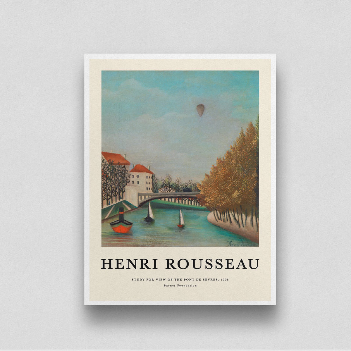 Study for View of the Pont de Sevres by Henri Rousseau 3 : 4 Vertical New Premium Wall Art Canvas by MeriDeewar