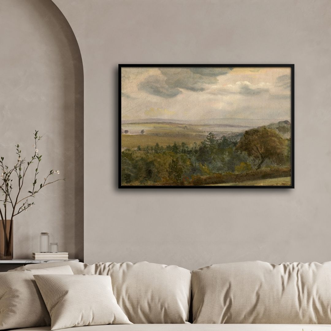 Stunning Cloudscape: Extensive Landscape Painting for Home Decor 2 : 3 Horizontal Premium Wall Art Canvas by MeriDeewar