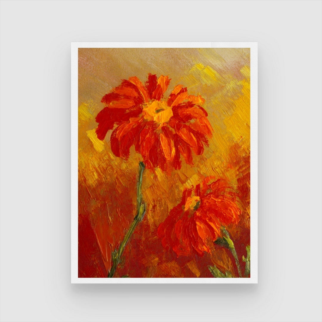 Stunning Marigold Abstract Painting for Contemporary Interiors 3 : 4 Vertical New Premium Wall Art Canvas by MeriDeewar