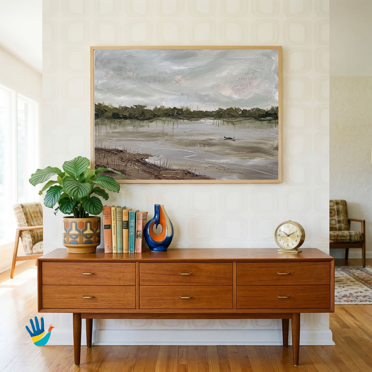 Sundarbans Tide | Abstract Bengal Delta Wall Art 3 : 2 Horizontal Premium Wall Art Canvas by MeriDeewar