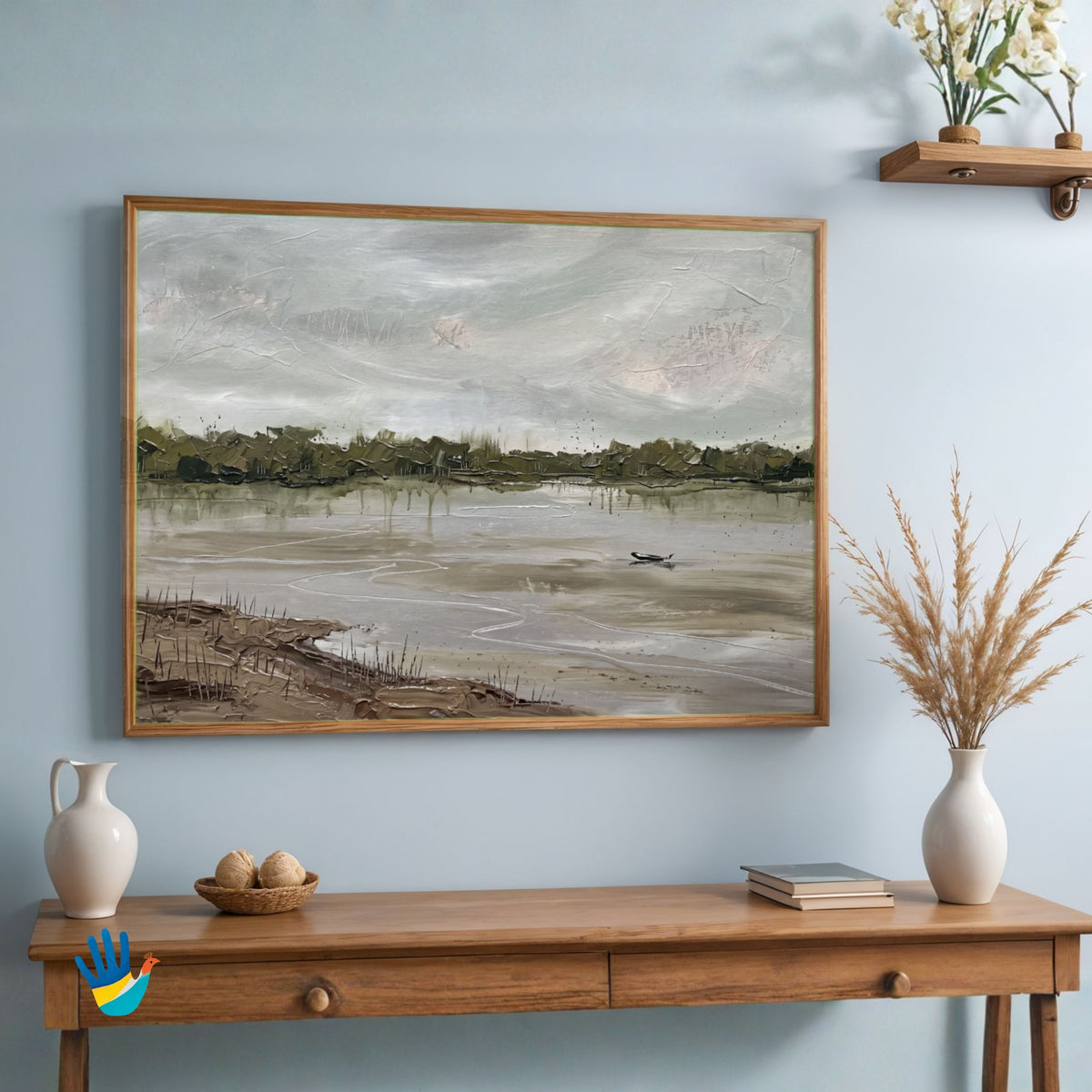 Sundarbans Tide | Abstract Bengal Delta Wall Art 3 : 2 Horizontal Premium Wall Art Canvas by MeriDeewar
