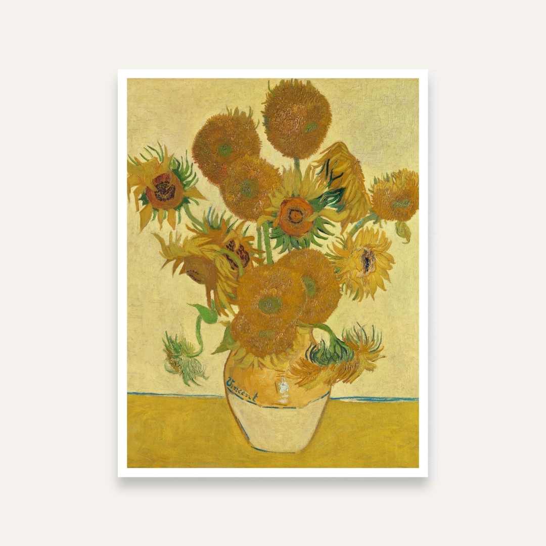 Sunflowers Painting for Living Room | Van Gogh Floral Wall Art | Giclée Print 4 :5 Vertical Premium Wall Art Canvas by MeriDeewar