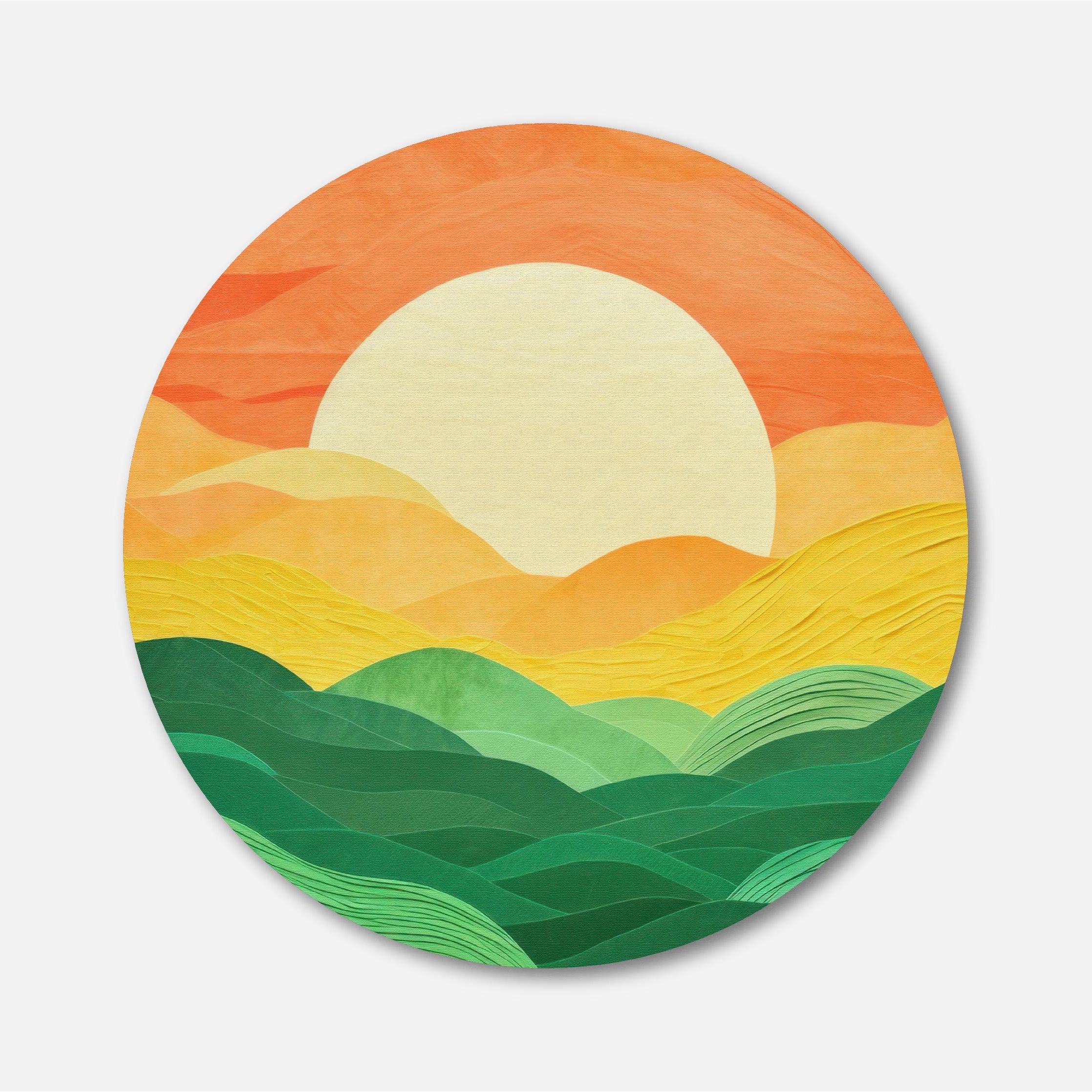 Sunset Pattern Circular Canvas Frame Circular Canvas Frame Premium Wall Art Canvas by MeriDeewar